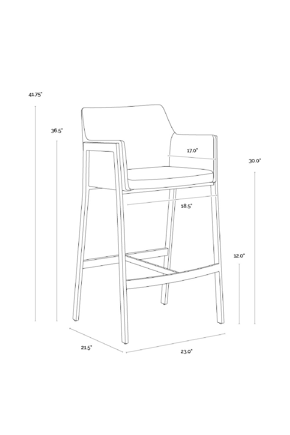 Leather-Look Bar Stool by Splendido Bernadette Barstool, alternate view 11
