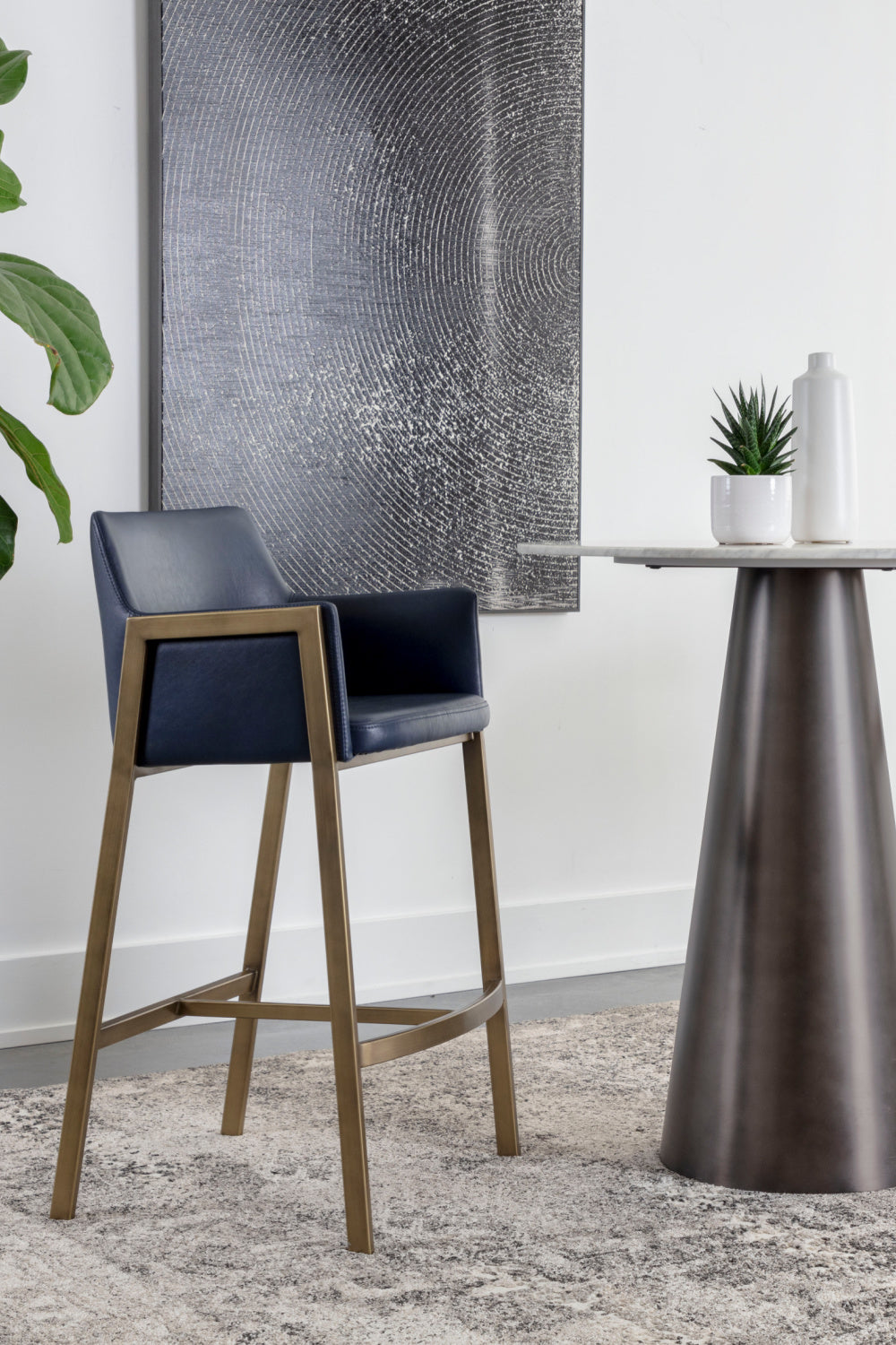 Leather-Look Bar Stool by Splendido Bernadette Barstool, alternate view 2