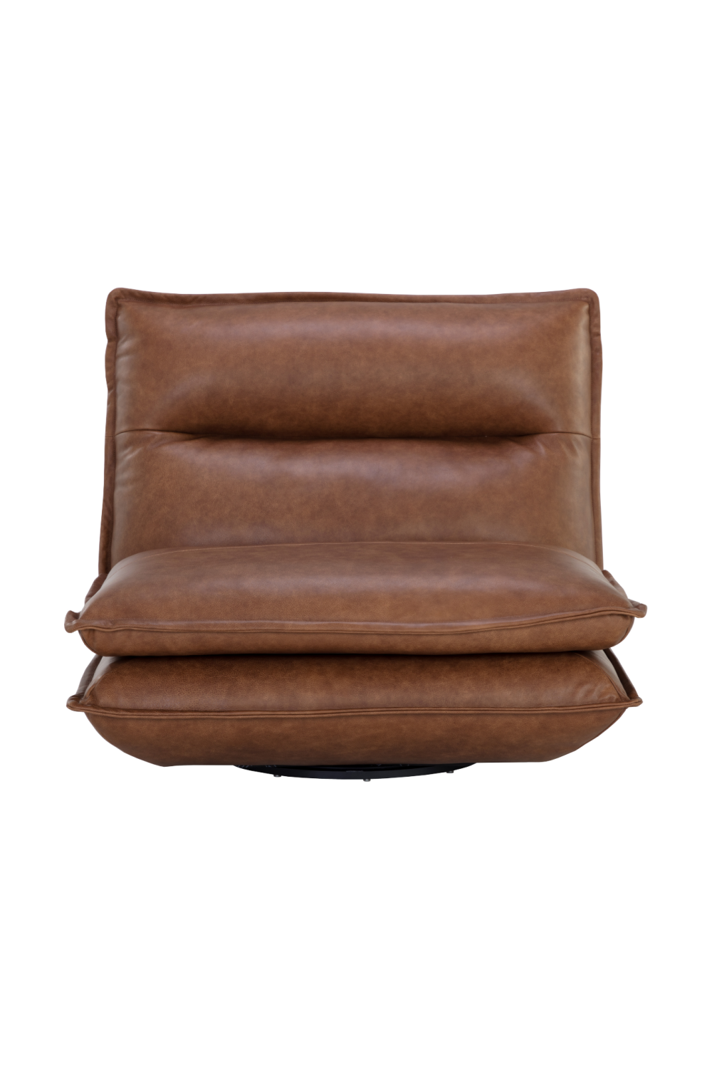 Brown Leather Swivel Armless Chair | Splendido Colson