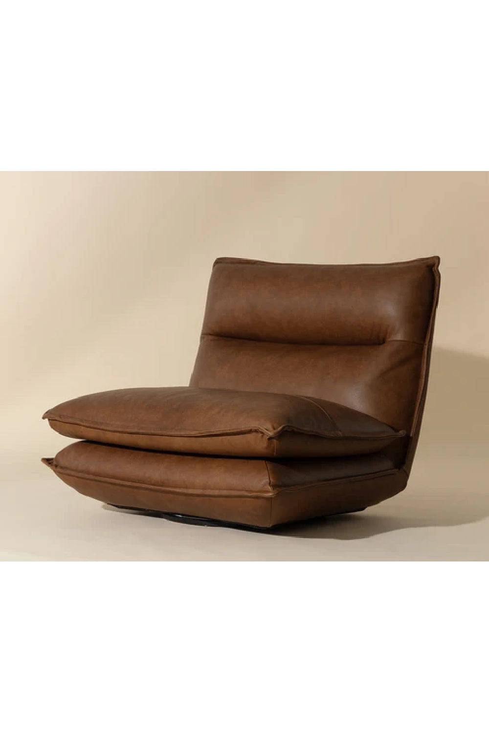 Brown Leather Swivel Armless Chair by Splendido Colson Accent Chair, alternate view 10