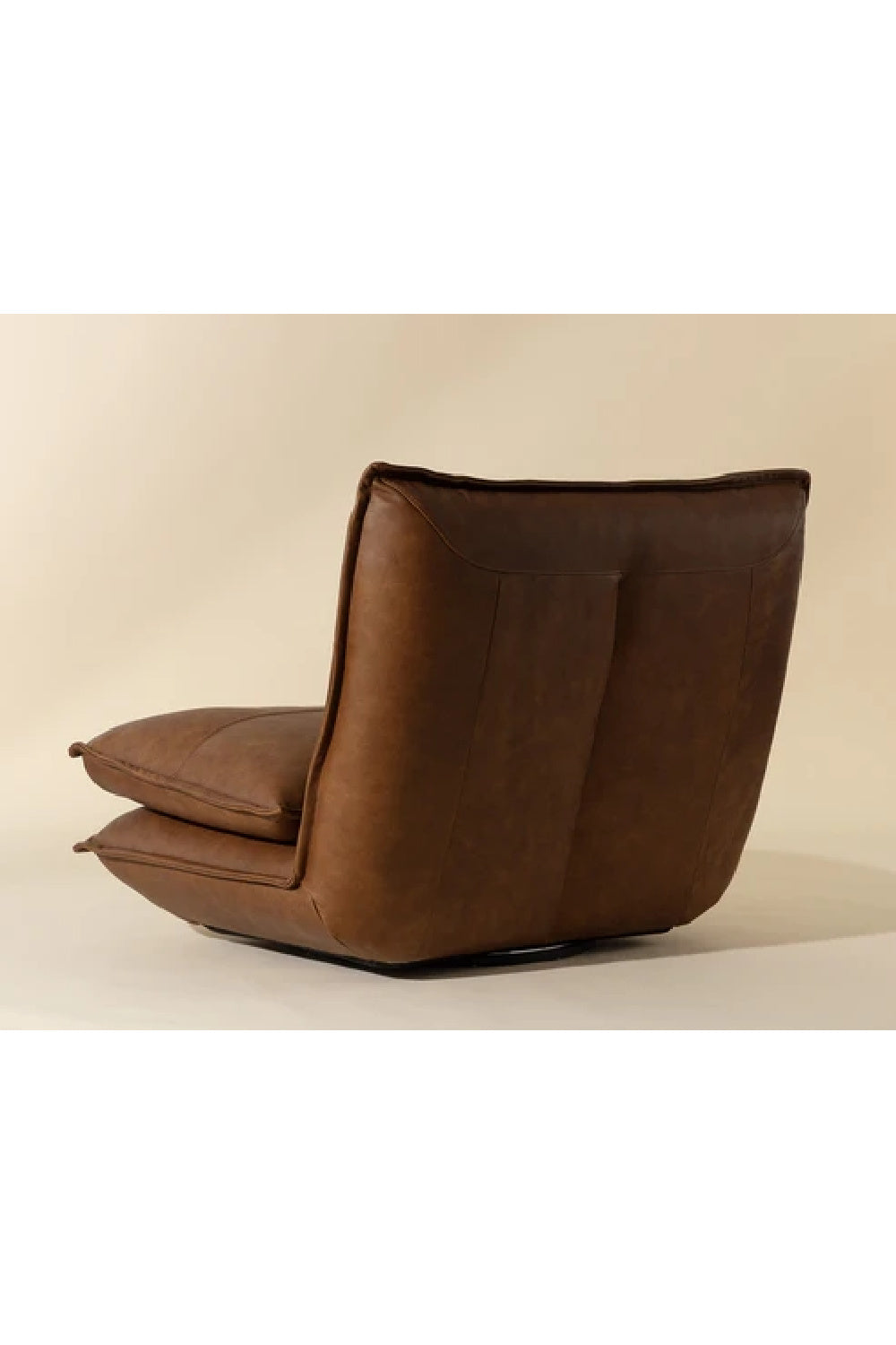 Brown Leather Swivel Armless Chair by Splendido Colson Accent Chair, alternate view 14