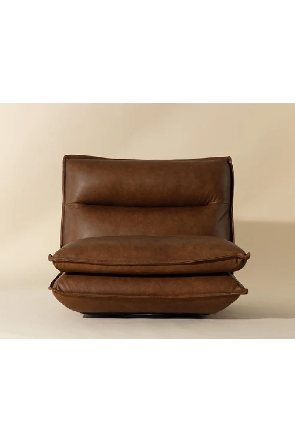 Brown Leather Swivel Armless Chair by Splendido Colson Accent Chair, alternate view 11
