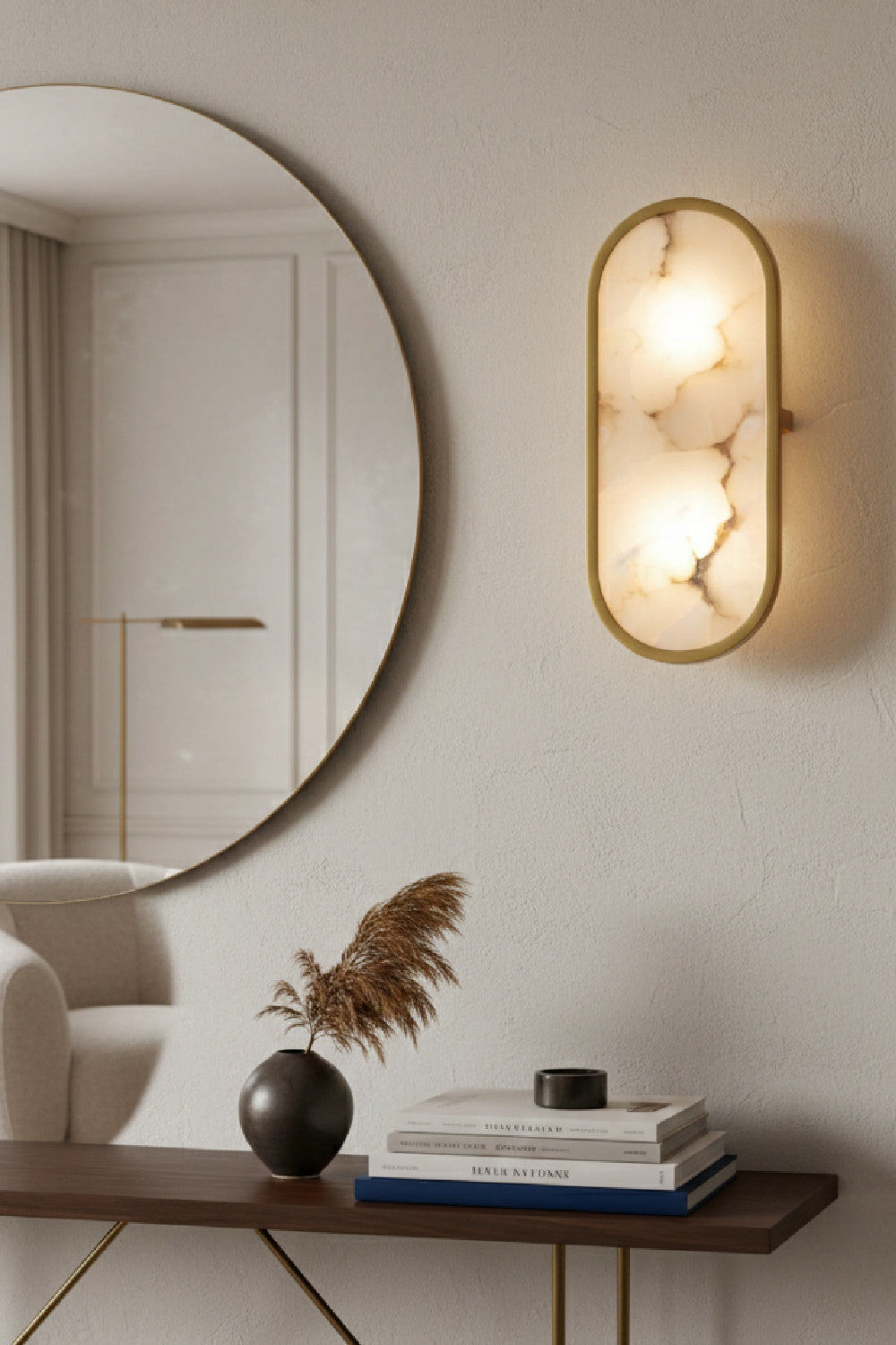 Oval Alabaster Wall Lamp by Splendido Sidra, alternate view 2