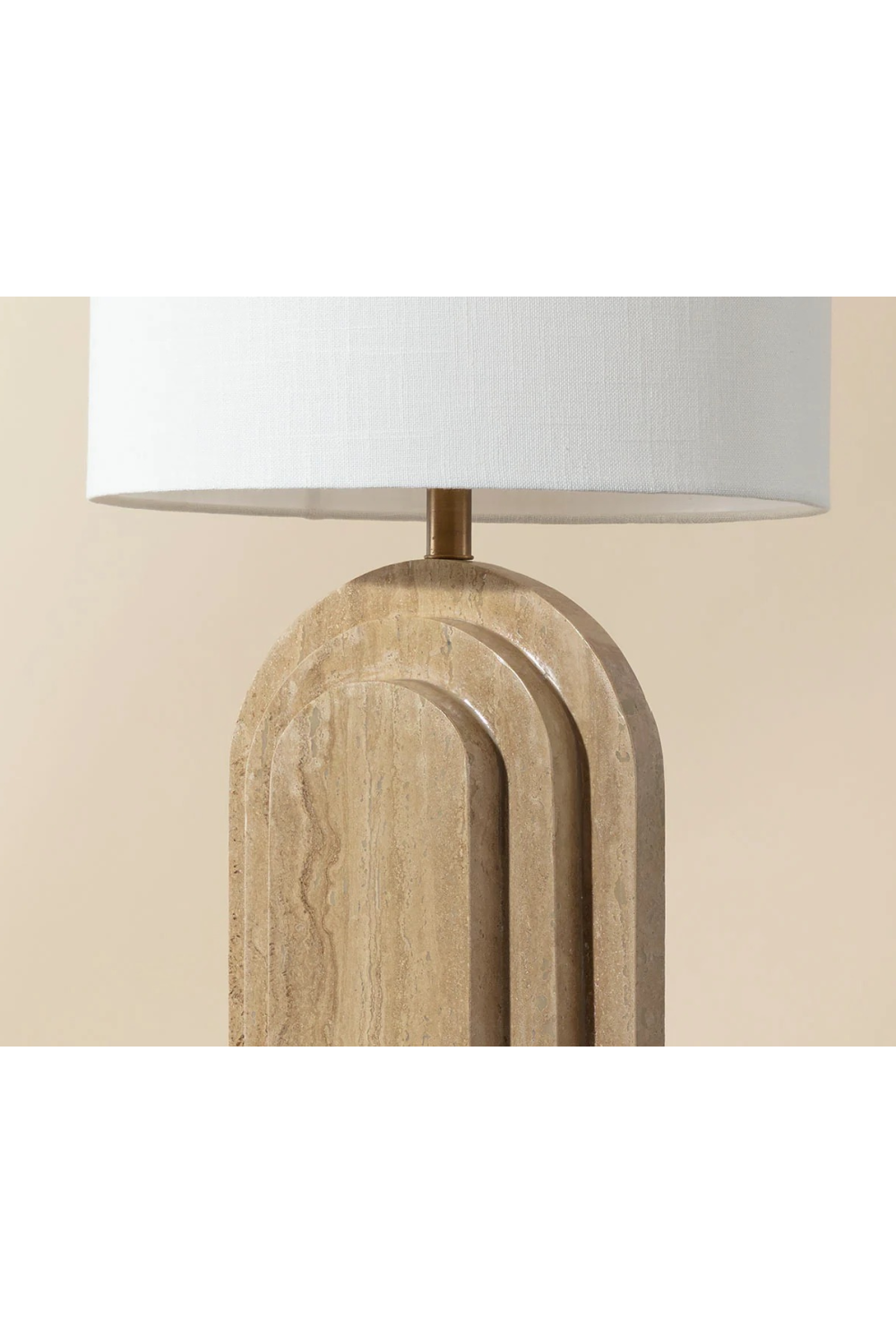Arched Beige Travertine Table Lamp by Splendido Ancona, alternate view 5