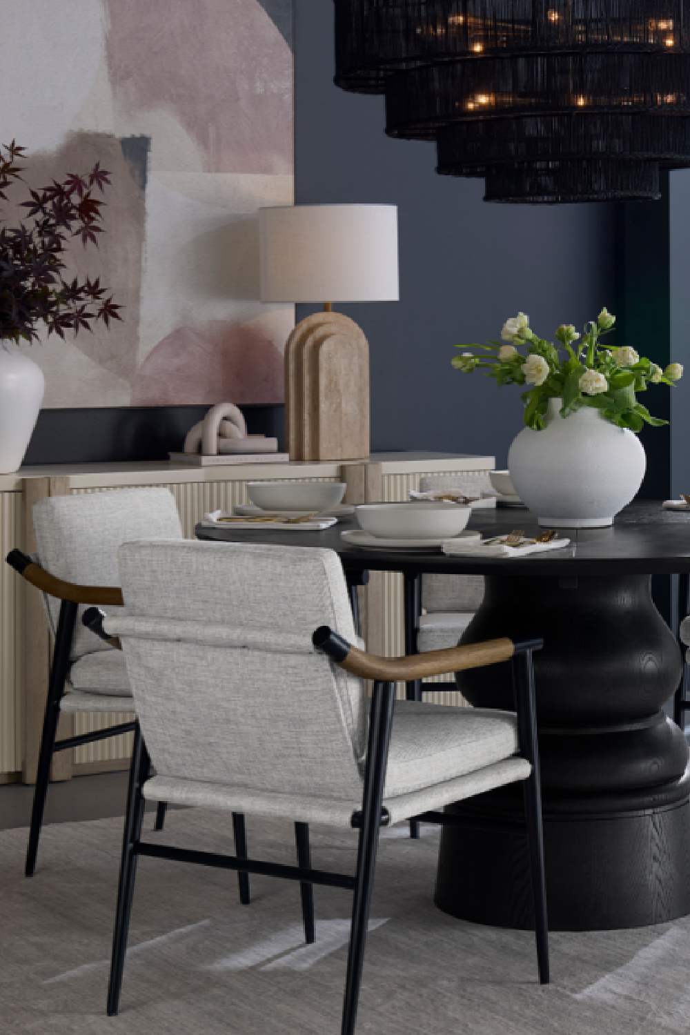 Arched Beige Travertine Table Lamp | Splendido Ancona | Oroa.com