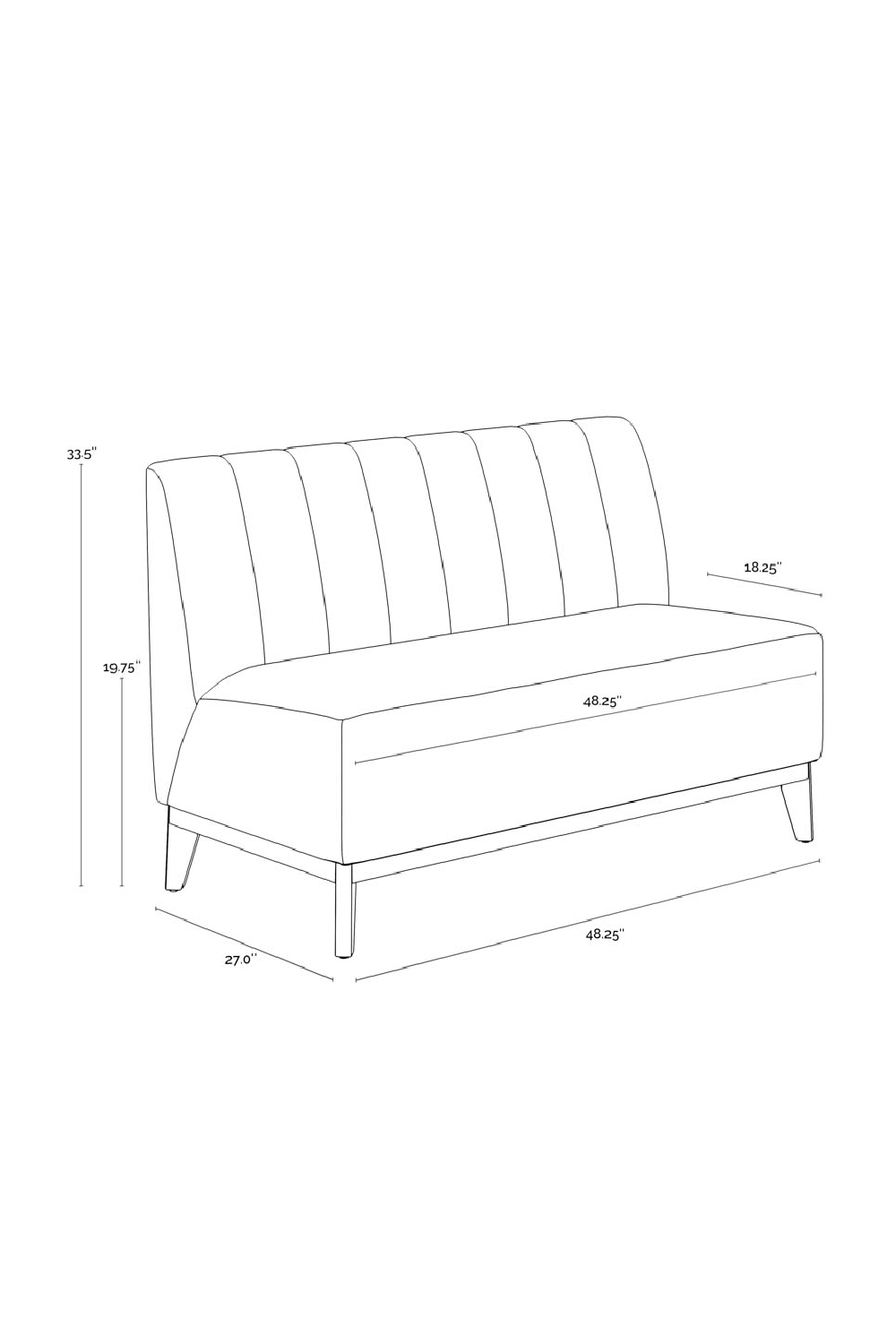 Blue Tufted-Back Banquette by Splendido Kosova Sofa, alternate view 11