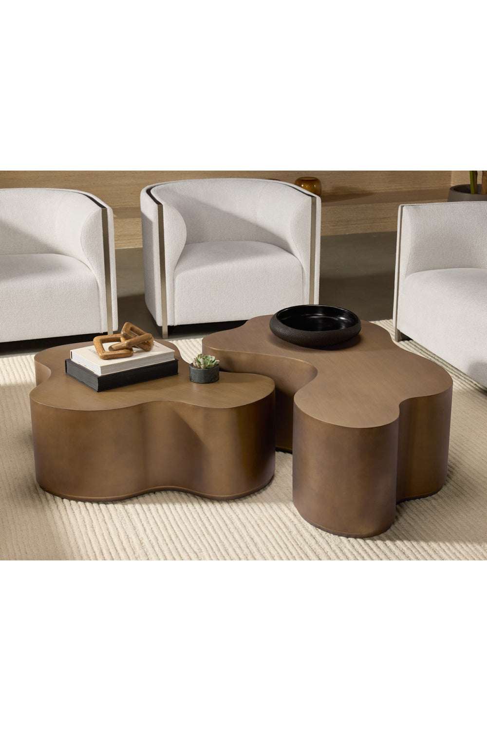 Antique Brass Nesting Coffee Tables by Splendido Boise, alternate view 8