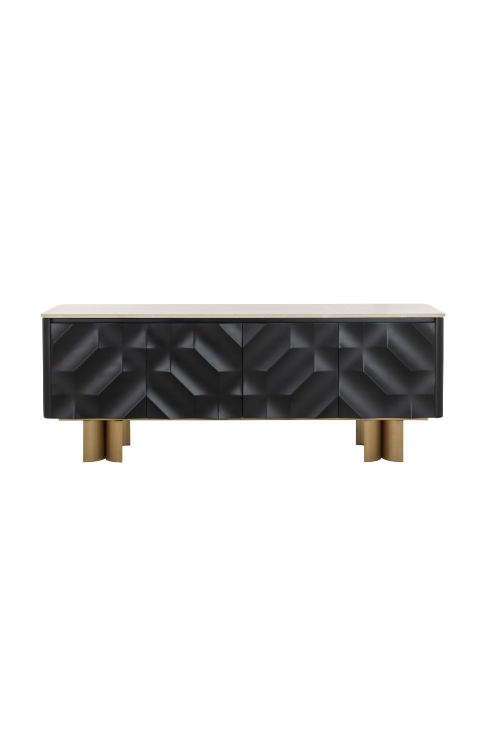 Faceted Black 4-Door Sideboard by Splendido Lautrec