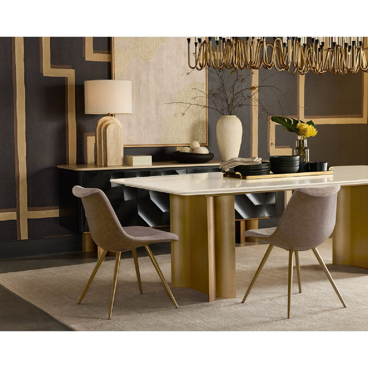 Faceted Black 4-Door Sideboard by Splendido Lautrec, alternate view 12