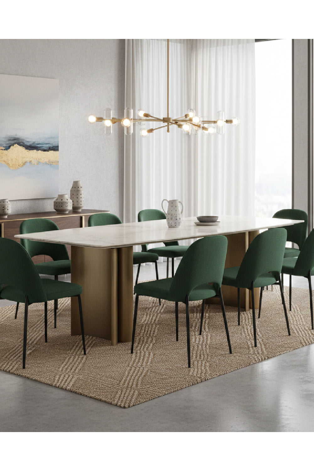 Cream Marble Dining Table by Splendido Astara, alternate view 2