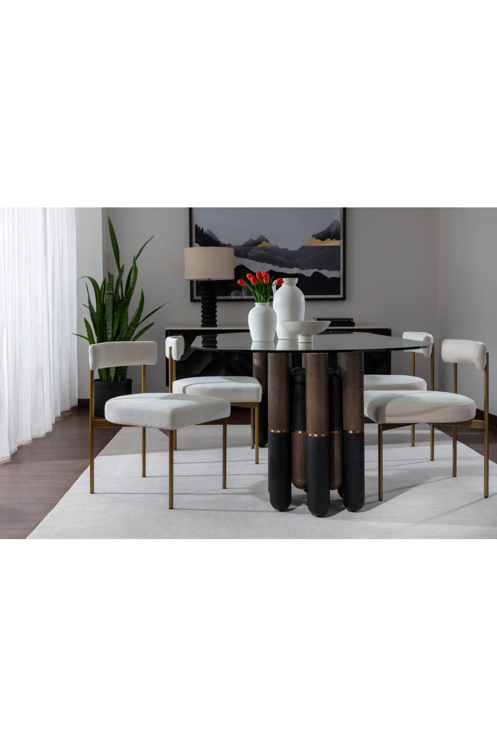 Glass Oval Dining Table by Splendido Yanna, alternate view 2