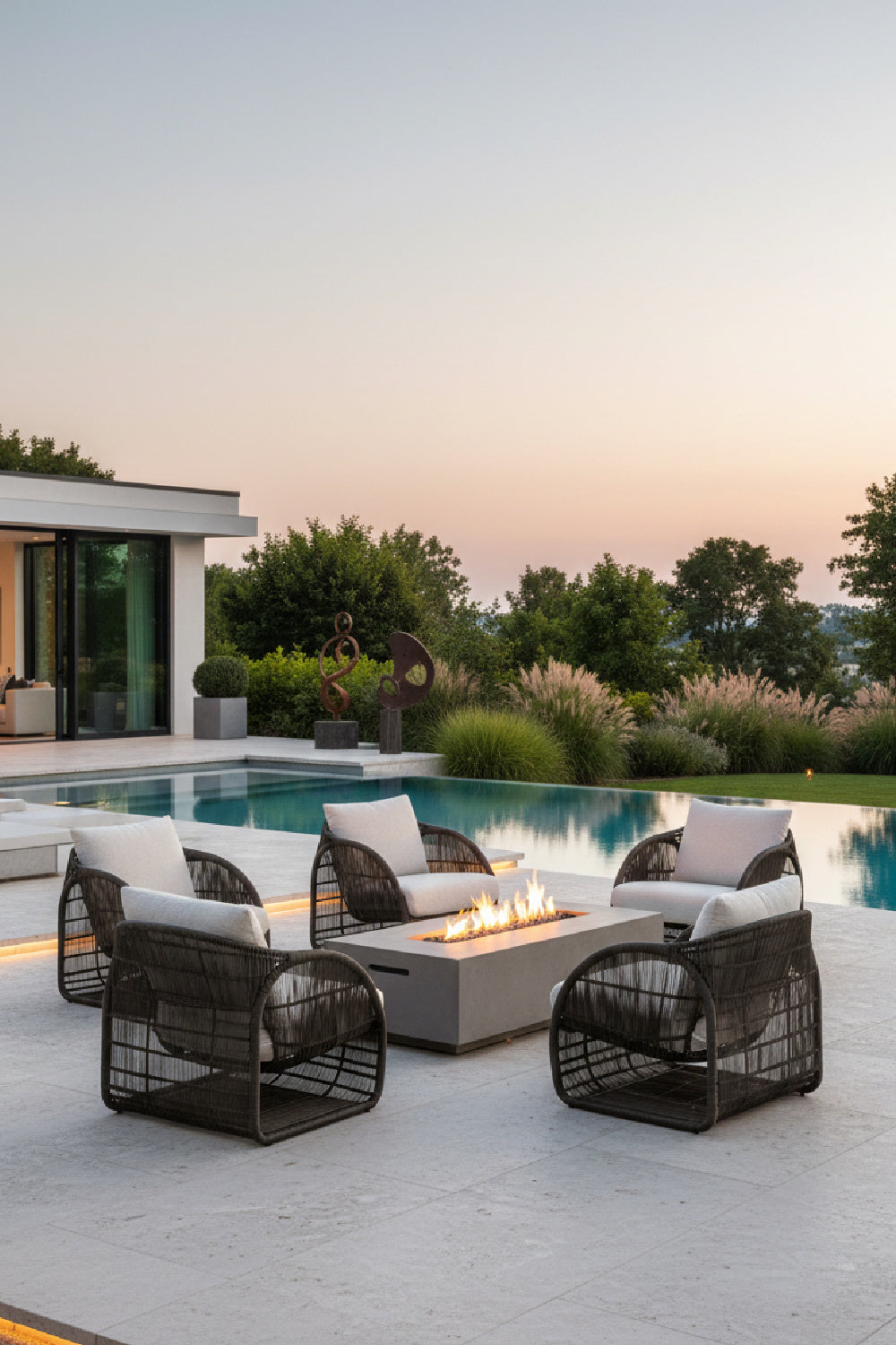 Cream Padded Indoor/Outdoor Lounge Chair by Splendido Tulum, alternate view 10