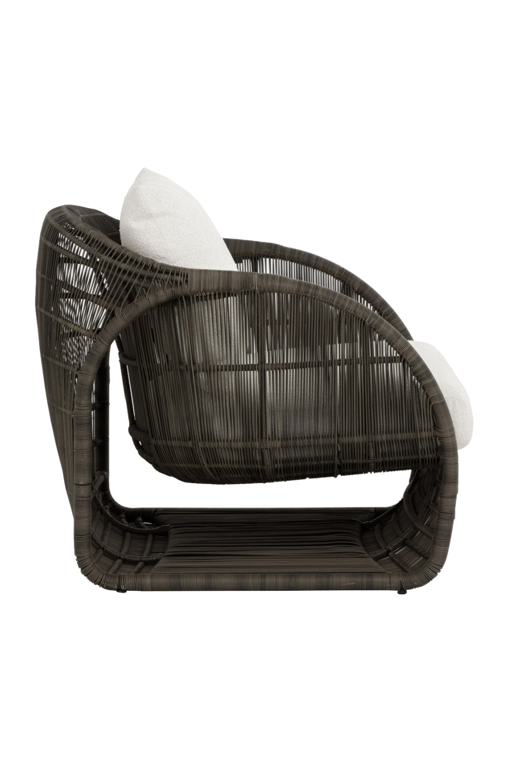 Cream Padded Indoor/Outdoor Lounge Chair by Splendido Tulum, alternate view 4