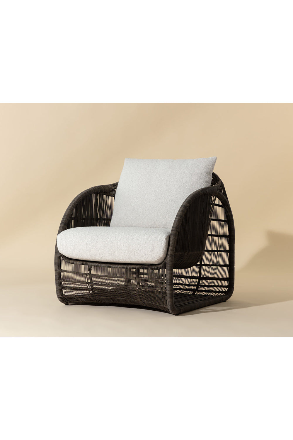 Cream Padded Indoor/Outdoor Lounge Chair by Splendido Tulum, alternate view 8
