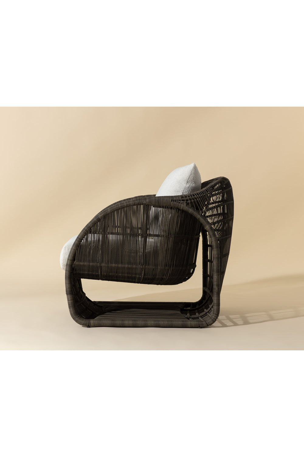 Cream Padded Indoor/Outdoor Lounge Chair by Splendido Tulum, alternate view 9