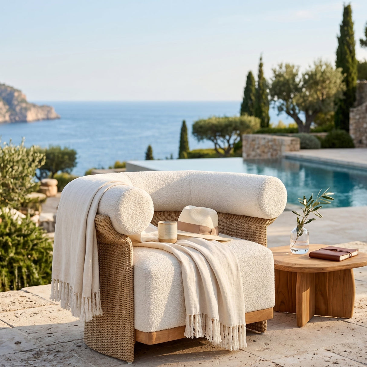 Woven Wicker Indoor/Outdoor Lounge Chair by Splendido Asos, alternate view 12