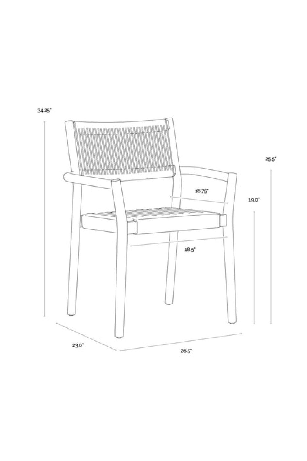 Stackable Outdoor Dining Armchairs (2) by Splendido Kavala Outdoor Dining Chair, alternate view 22