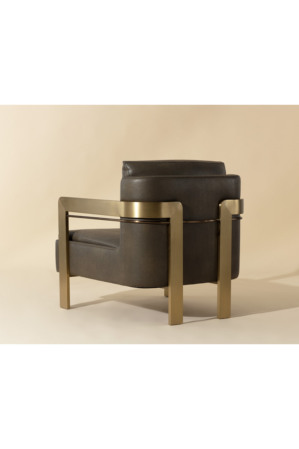 Taupe Leather Lounge Chair by Splendido Garo Accent Chair, alternate view 11