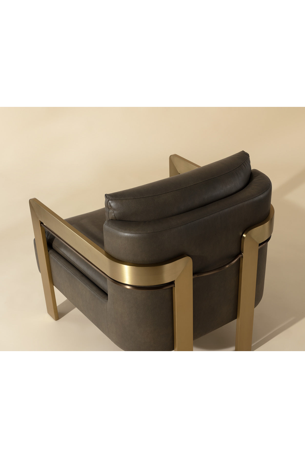 Taupe Leather Lounge Chair by Splendido Garo Accent Chair, alternate view 12