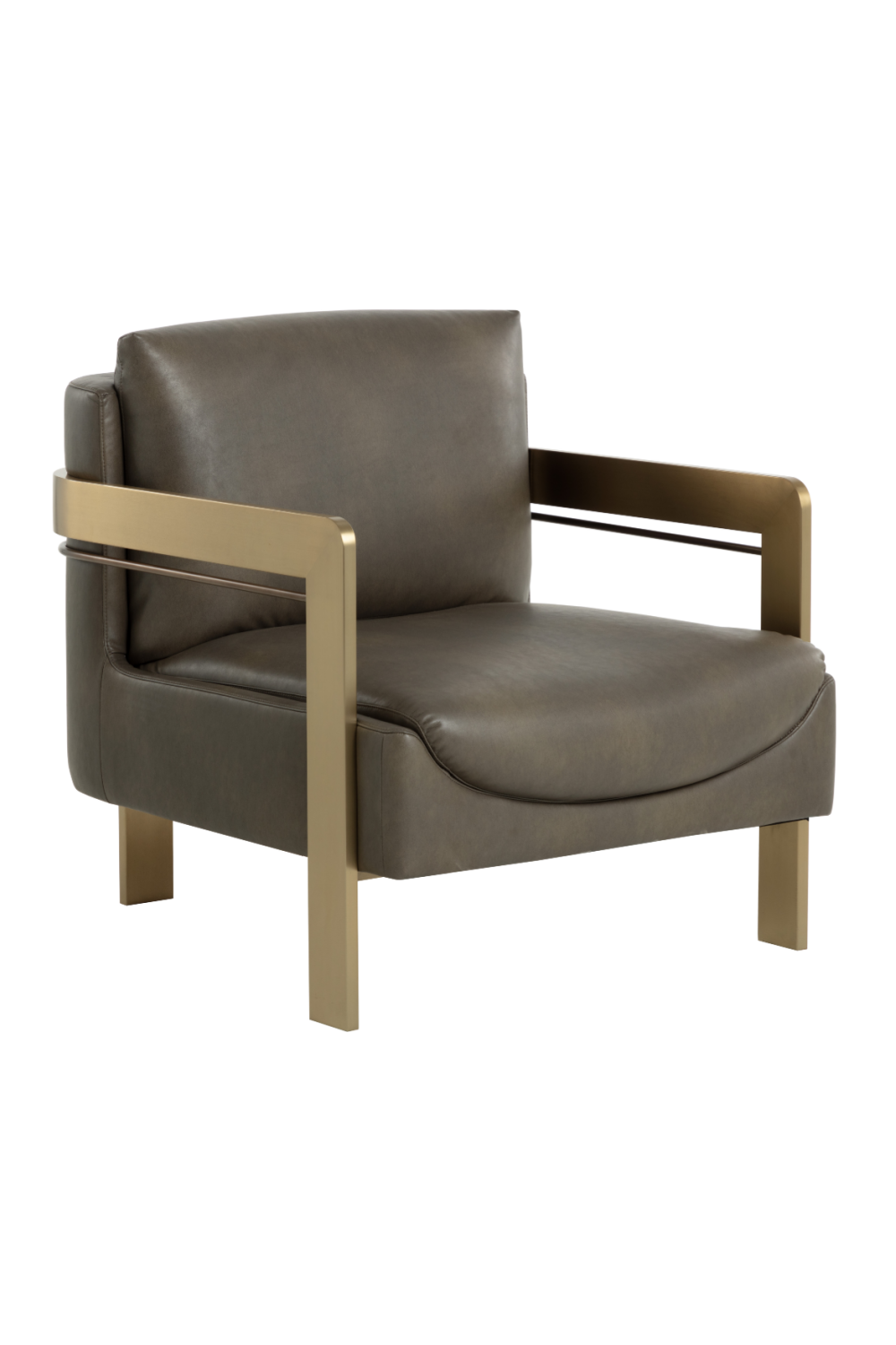 Modern European furniture - Taupe Leather Lounge Chair - www.oroa.com