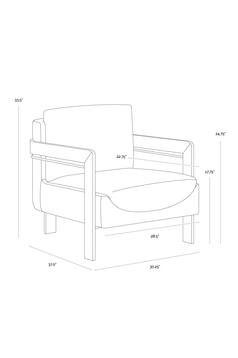 Taupe Leather Lounge Chair by Splendido Garo Accent Chair, alternate view 7