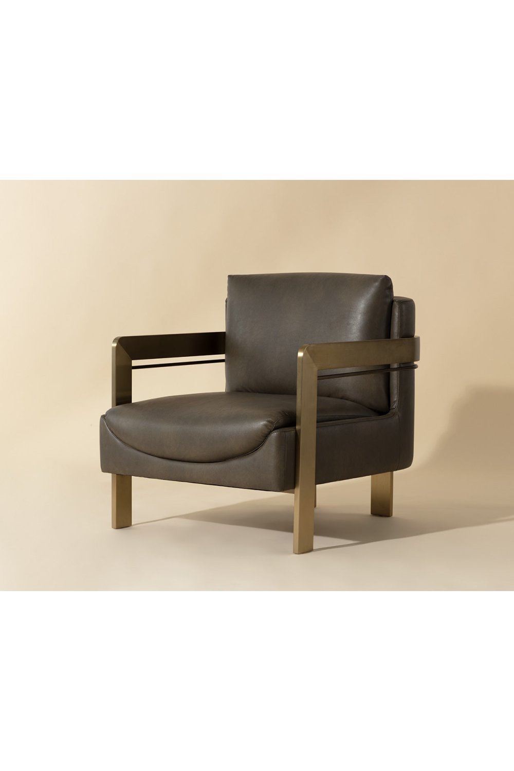 Taupe Leather Lounge Chair by Splendido Garo Accent Chair, alternate view 9