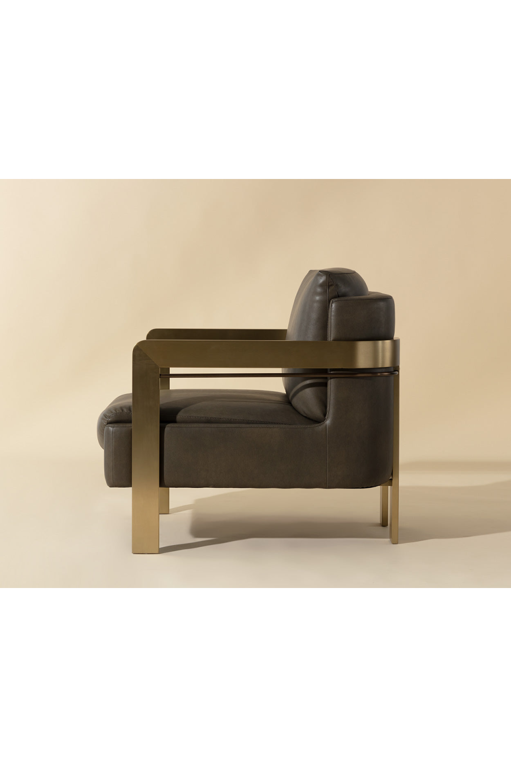 Taupe Leather Lounge Chair by Splendido Garo Accent Chair, alternate view 10