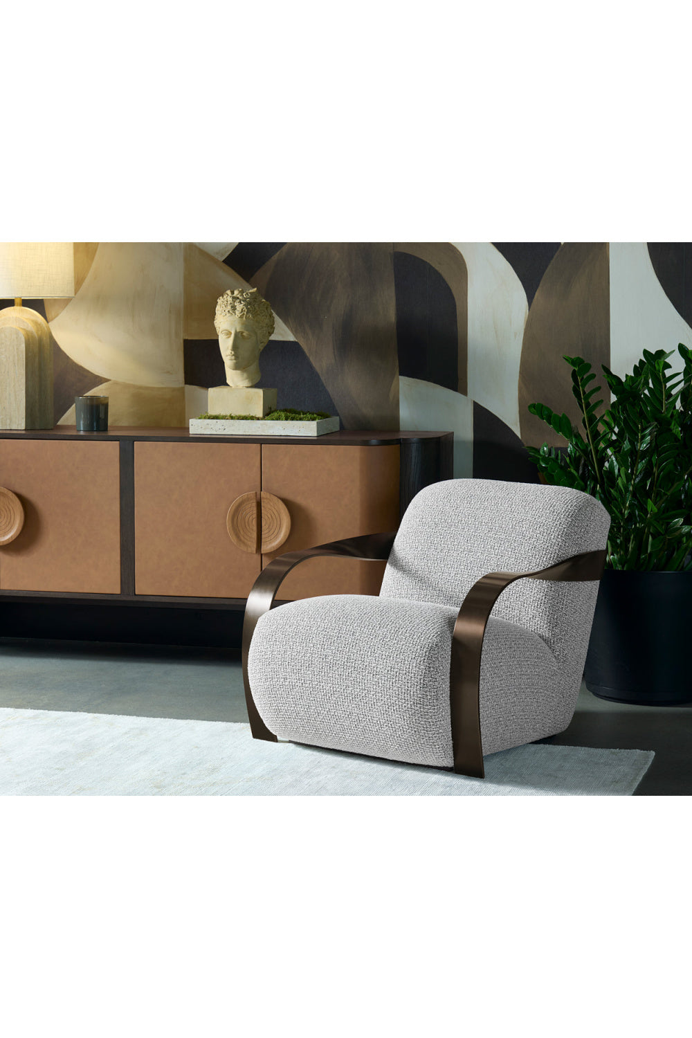 Twisted Brass Arm Lounge Chair by Splendido Sonesta Accent Chair, alternate view 12