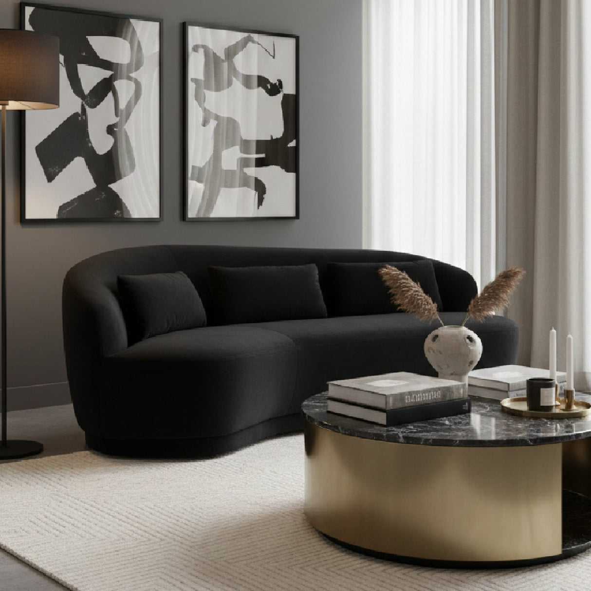 Minimalist Curved Sofa by Splendido Soraya, alternate view 10