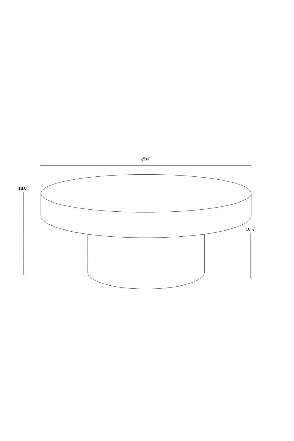 Round Gray Concrete Indoor/Outdoor Coffee Table by Splendido Brando, alternate view 5