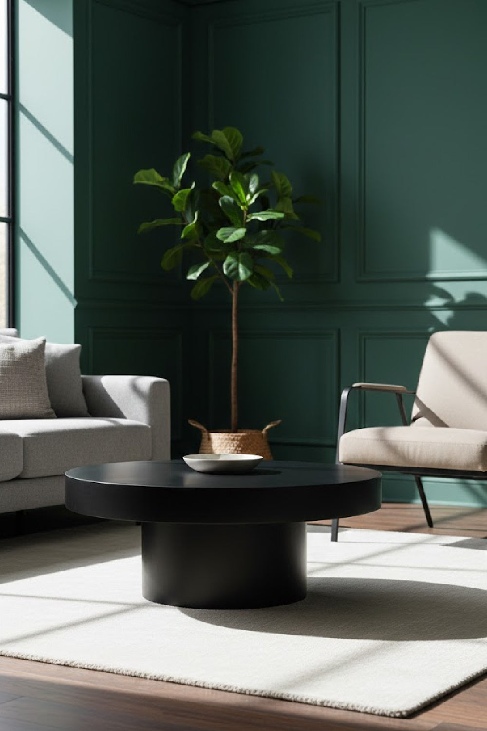 Round Gray Concrete Indoor/Outdoor Coffee Table by Splendido Brando, alternate view 6
