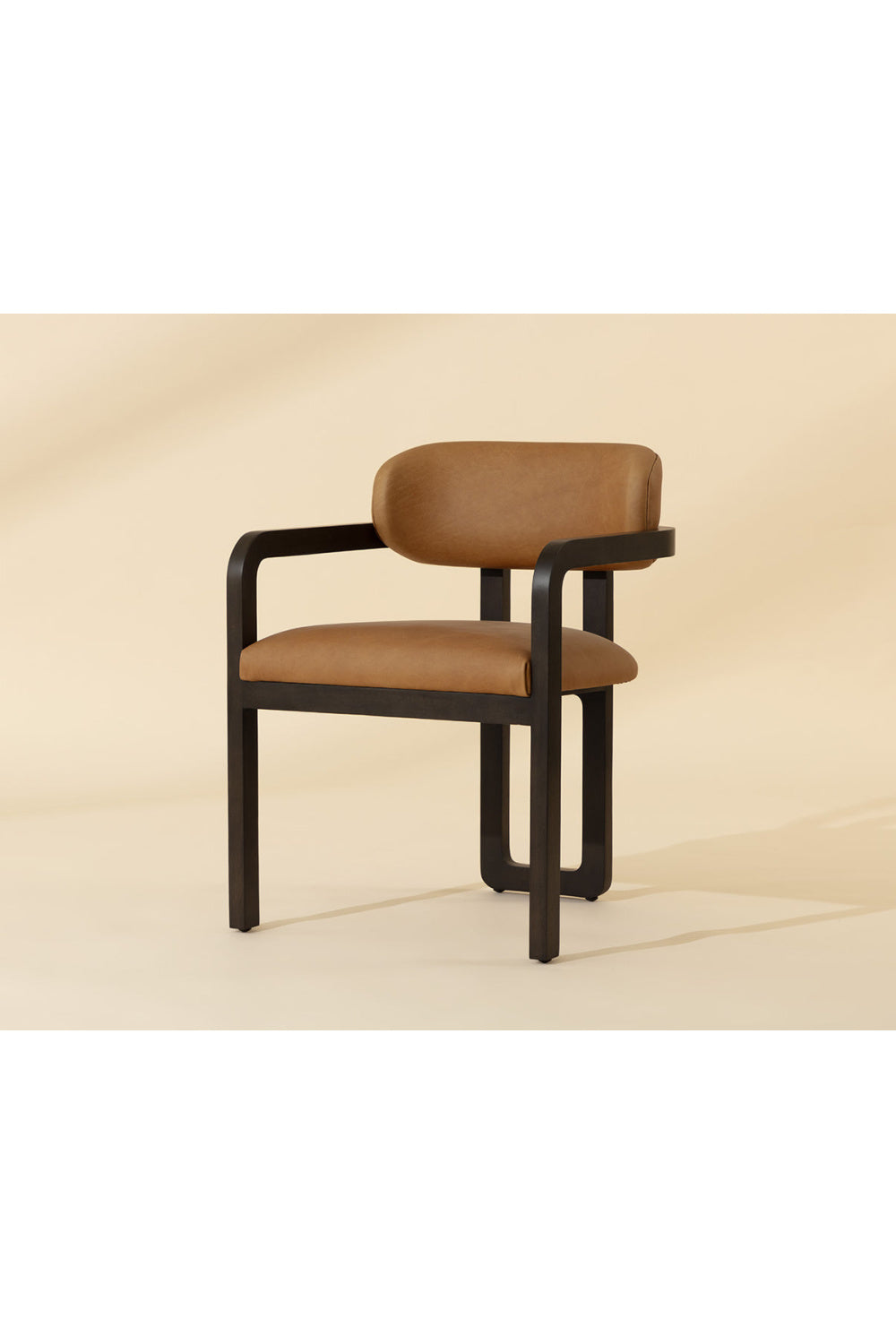 Modern European furniture - Brown Bovine Leather Dining Armchair - www.oroa.com