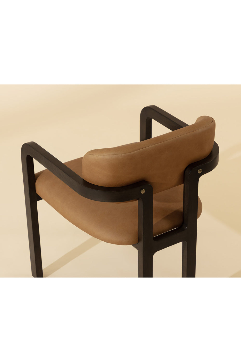 Modern European furniture - Brown Bovine Leather Dining Armchair - www.oroa.com