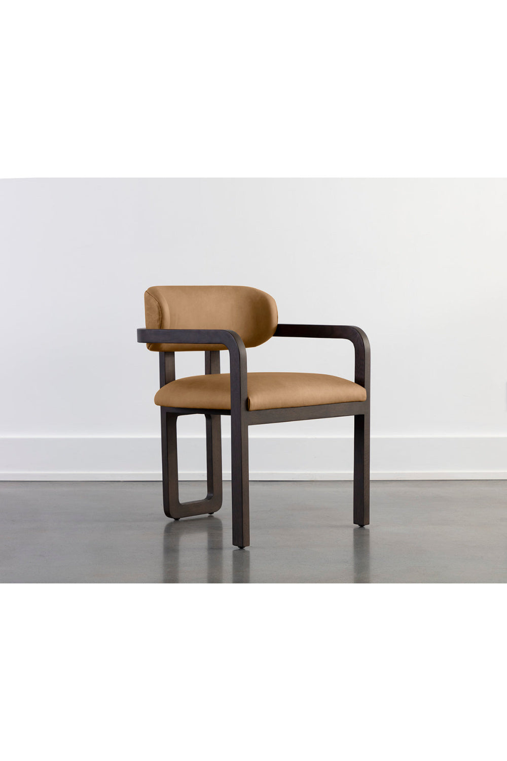 Modern European furniture - Brown Bovine Leather Dining Armchair - www.oroa.com