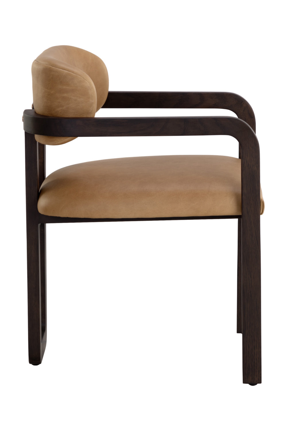 Modern European furniture - Brown Bovine Leather Dining Armchair - www.oroa.com