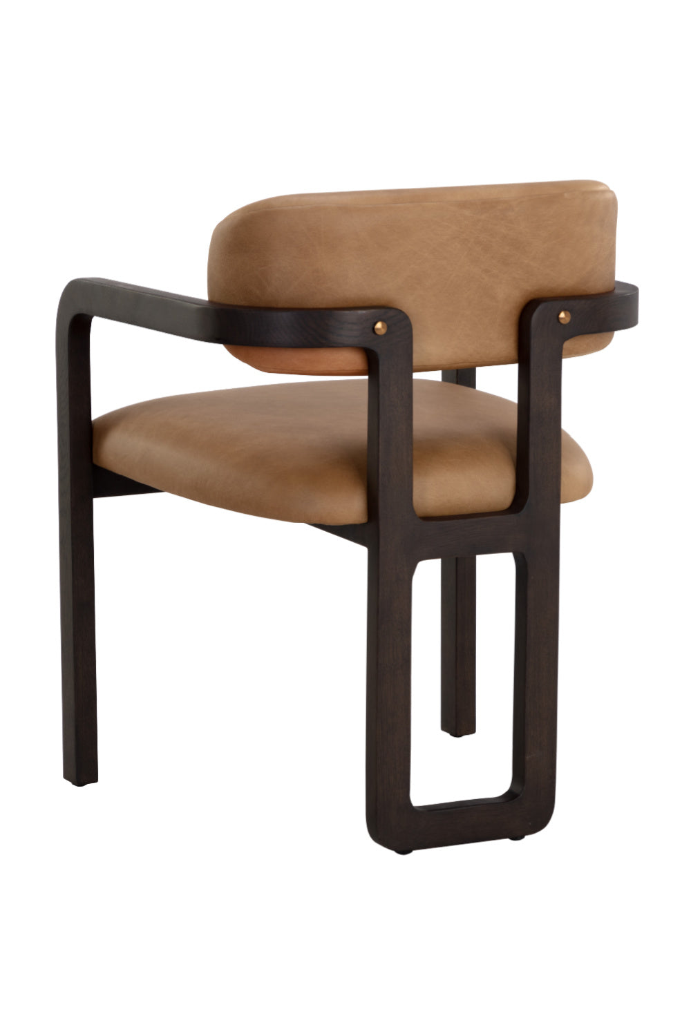 Modern European furniture - Brown Bovine Leather Dining Armchair - www.oroa.com