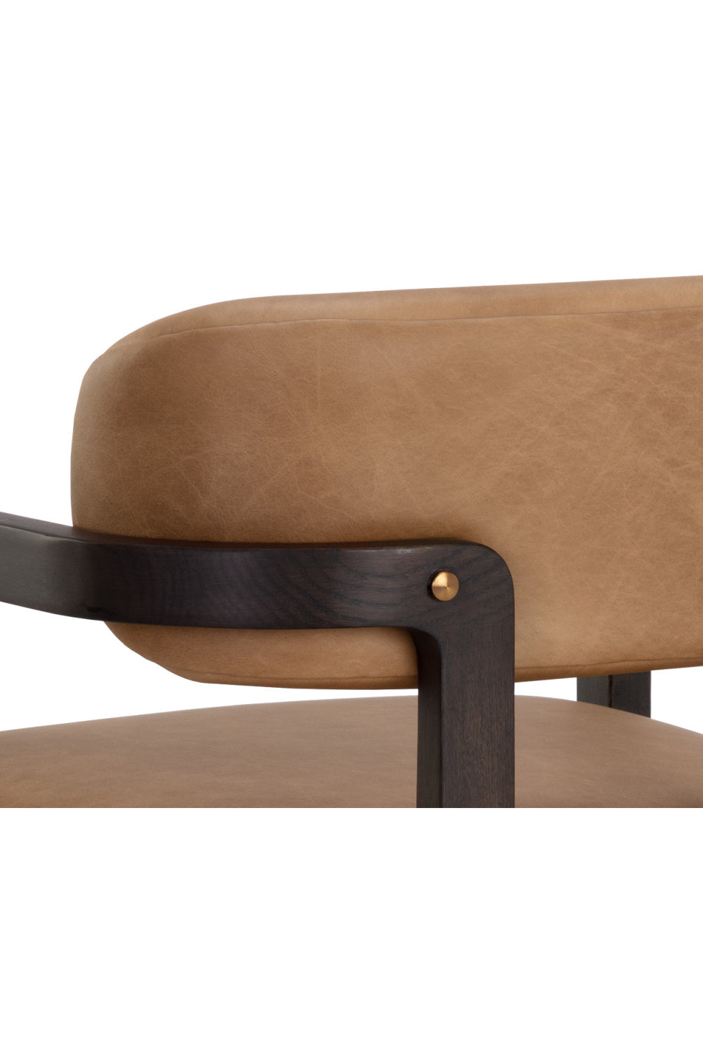 Modern European furniture - Brown Bovine Leather Dining Armchair - www.oroa.com