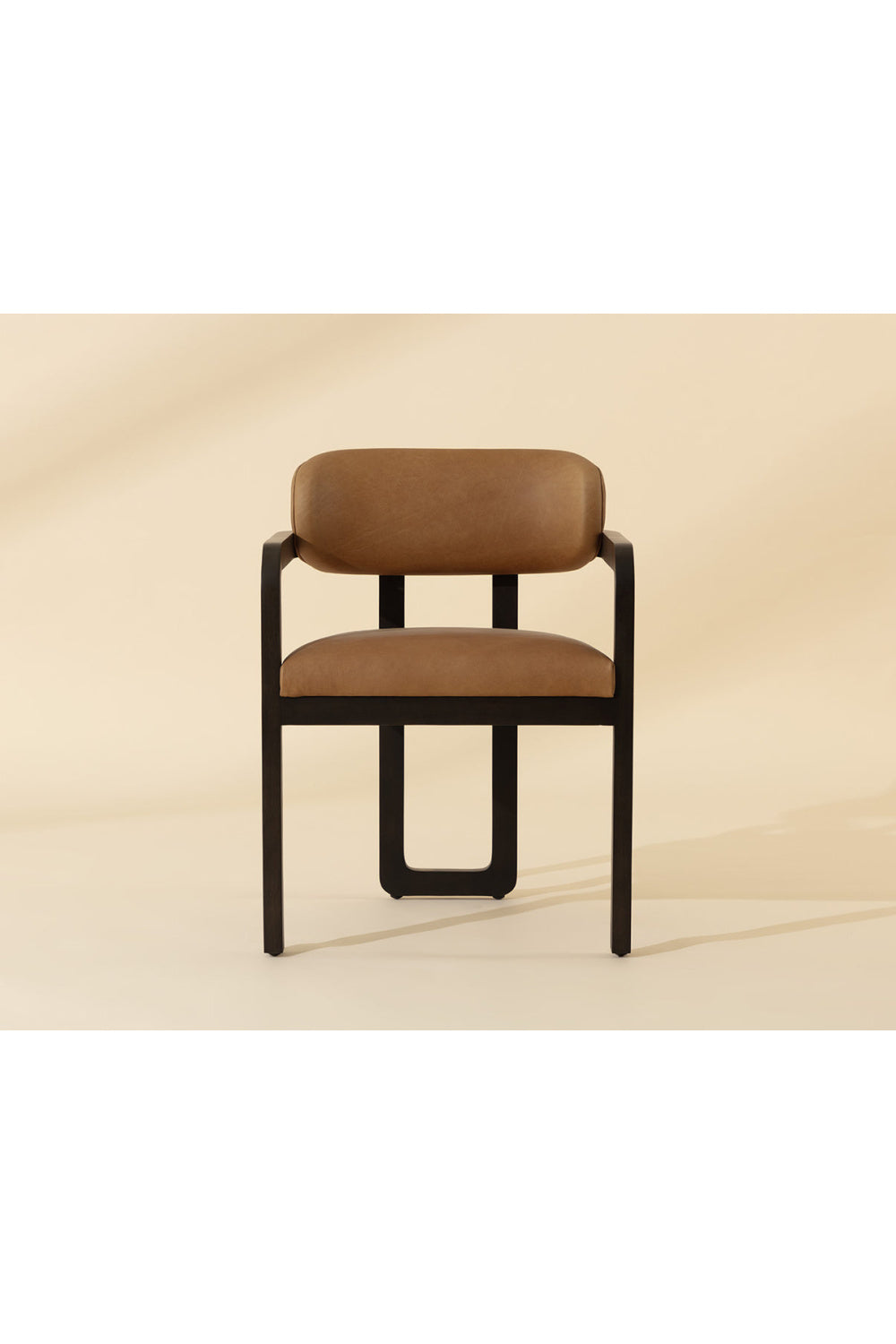 Modern European furniture - Brown Bovine Leather Dining Armchair - www.oroa.com