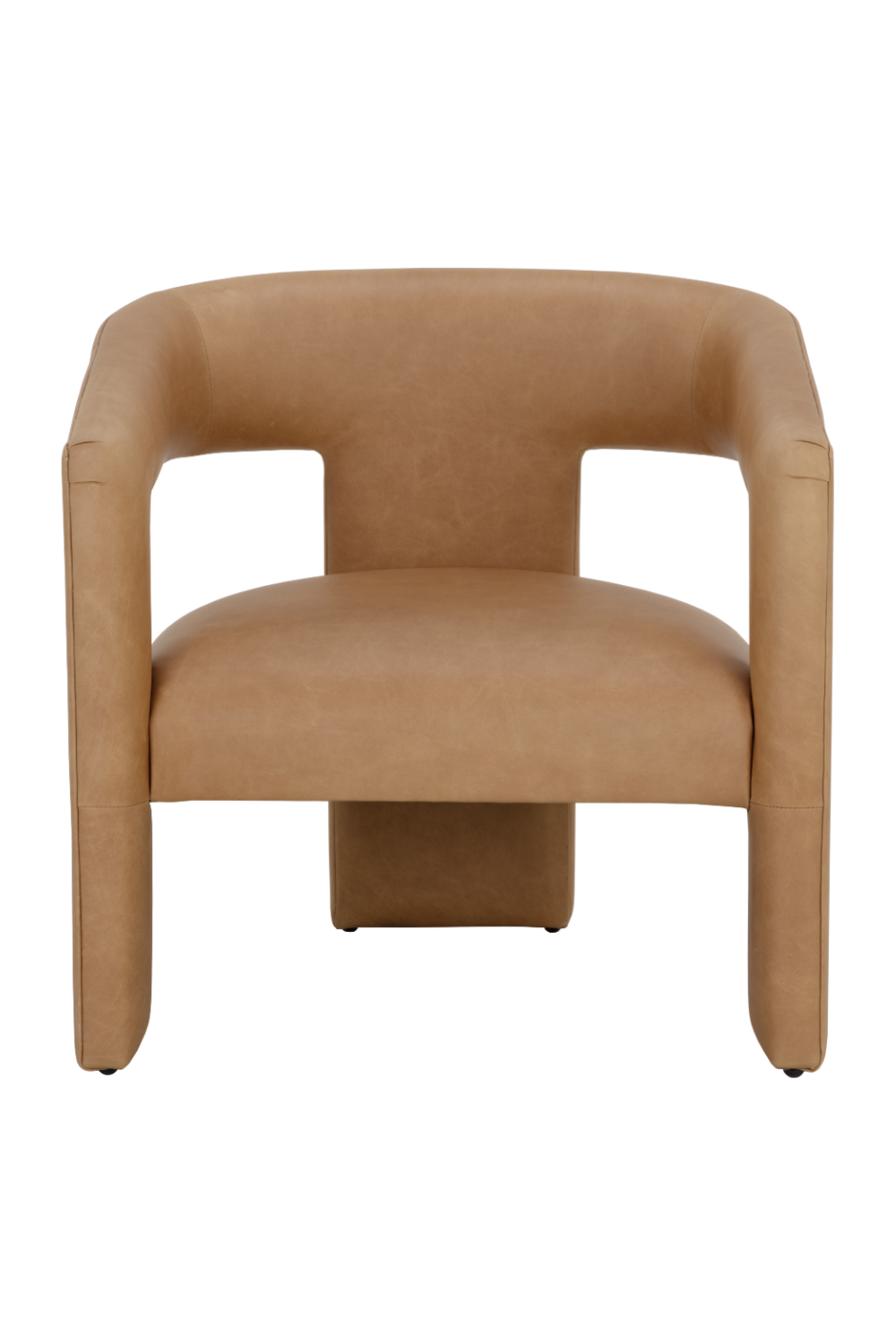 Brown Leather Sculptural Lounge Chair by Splendido Cobourg Accent Chair, alternate view 3