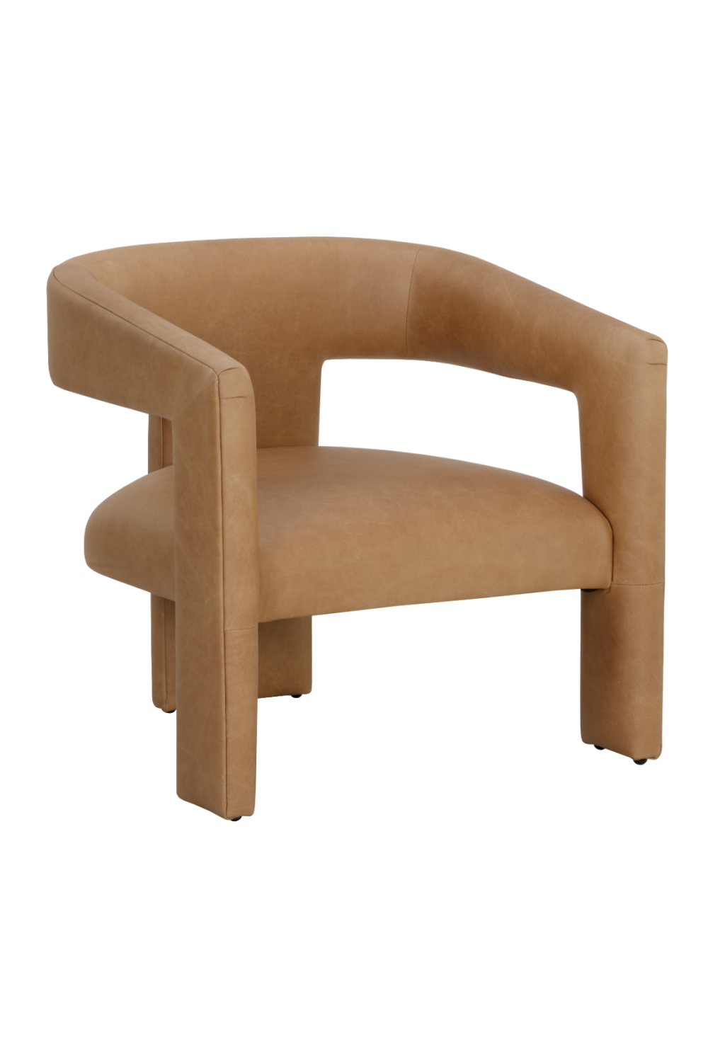 Brown Leather Sculptural Lounge Chair by Splendido Cobourg Accent Chair