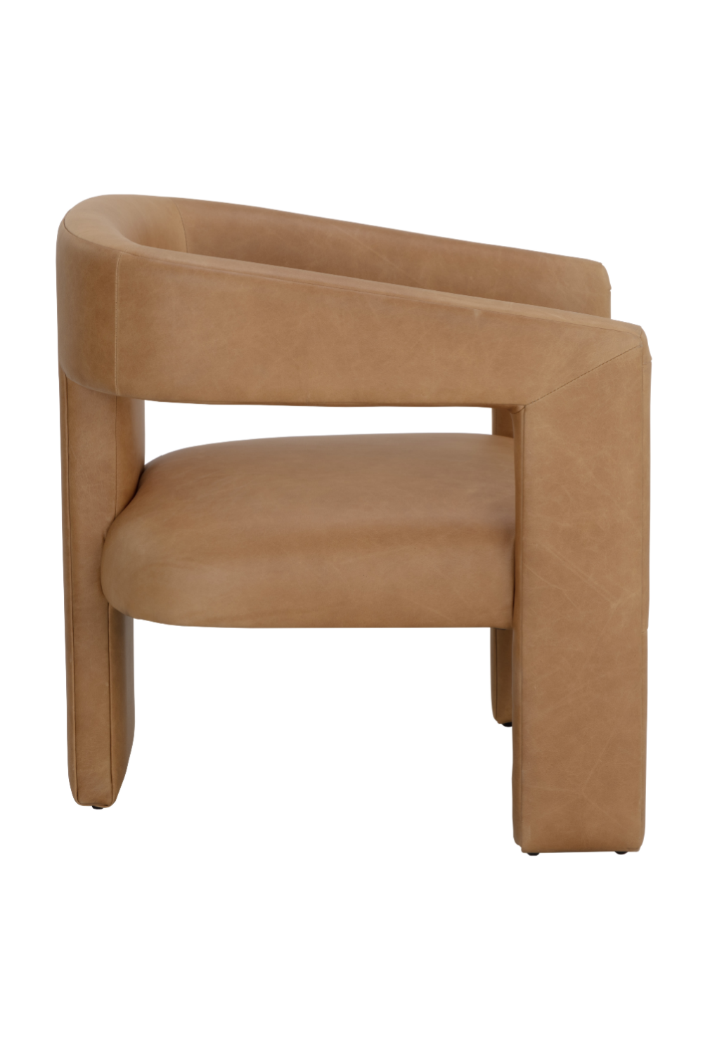 Brown Leather Sculptural Lounge Chair by Splendido Cobourg Accent Chair, alternate view 4