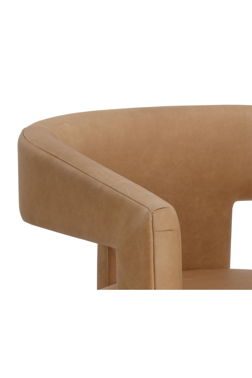 Brown Leather Sculptural Lounge Chair by Splendido Cobourg Accent Chair, alternate view 7