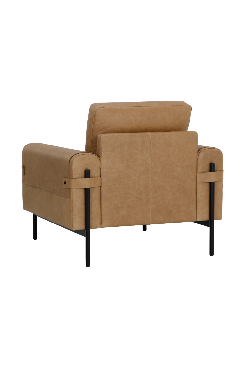 Strapped Brown Leather Lounge Chair by Splendido Camus Accent Chair, alternate view 5