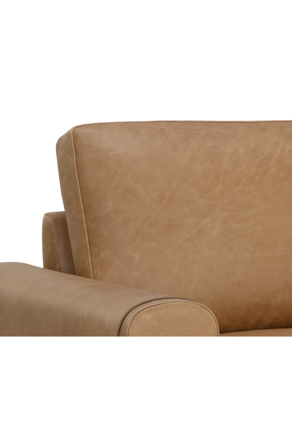 Strapped Brown Leather Lounge Chair by Splendido Camus Accent Chair, alternate view 6