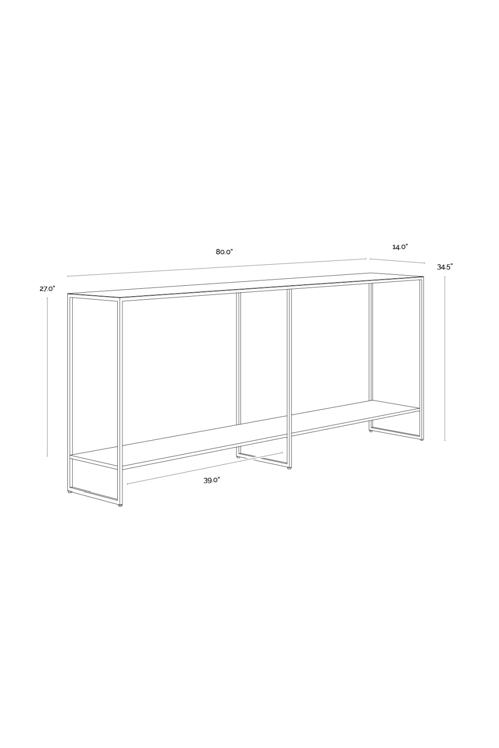 2-Layer Iron Console Table by Splendido Eiffel, alternate view 12