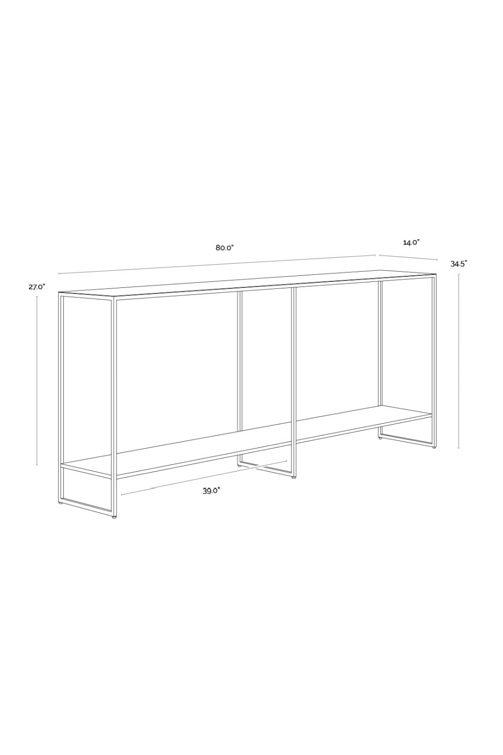 2-Layer Iron Console Table by Splendido Eiffel, alternate view 6