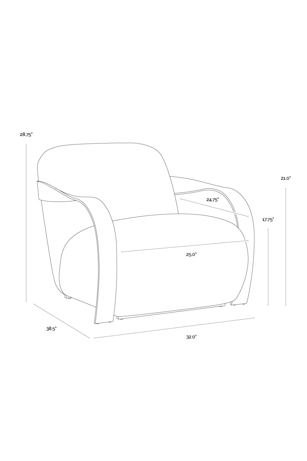 Twisted Brass Arm Lounge Chair by Splendido Sonesta Accent Chair, alternate view 25