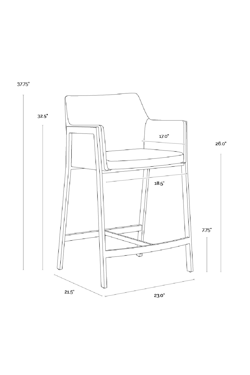 Sloped Back Counter Stool by Splendido Bernadette, alternate view 16