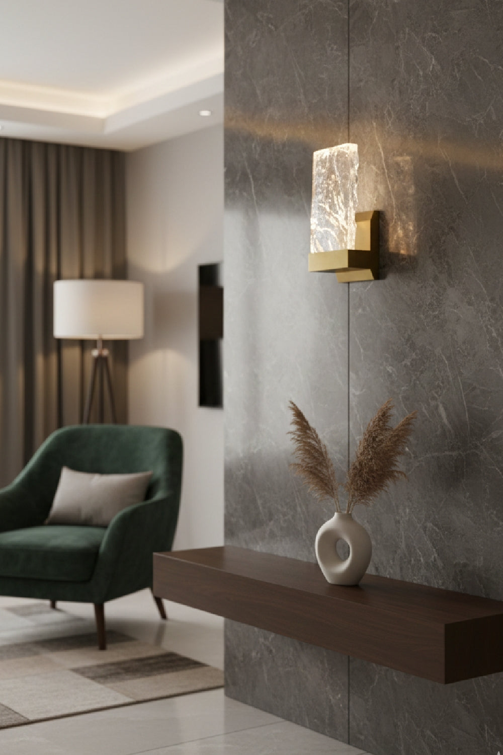 Translucent Glass Wall Lamp by Splendido Indira, alternate view 2