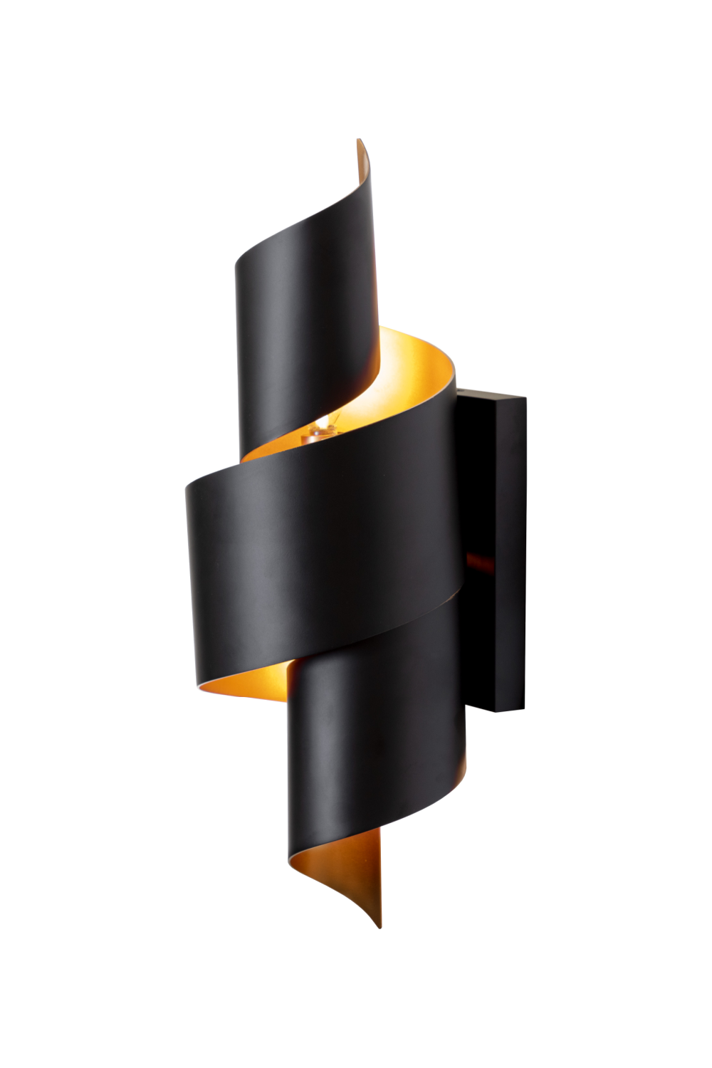 Black Metal Twisted Wall Lamp by Splendido Aphelion